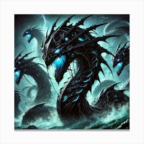 Void Sea Serpent Champion Canvas Print