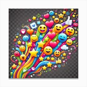 Emoticon stream 2 Canvas Print