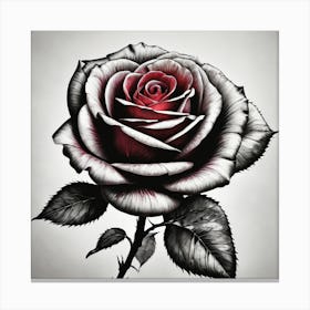 Black And White Rose Canvas Print