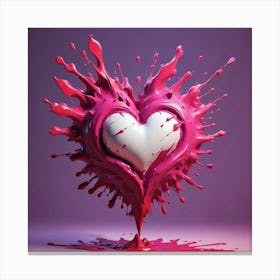 Heart Splatter 2 Canvas Print