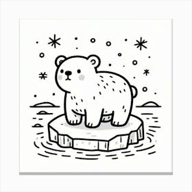 Line Art polar bear 1 Canvas Print