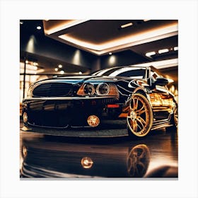 Black Ford Mustang Canvas Print
