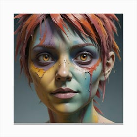 Girl With Paint On Her Face 2 Canvas Print