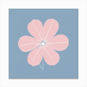 A White And Pink Flower In Minimalist Style Square Composition 233 Canvas Print