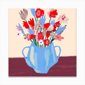 Flower Vase Square Canvas Print