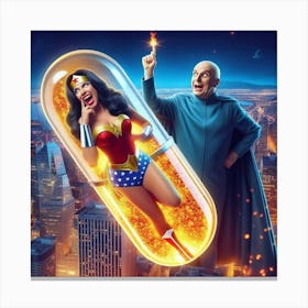 Wonder Woman meets Dr Evil Canvas Print