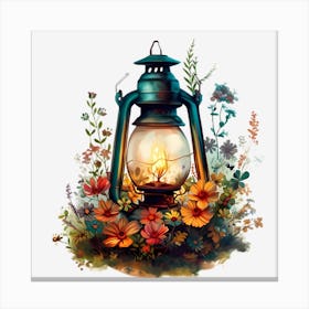Lantern In The Garden Canvas Print