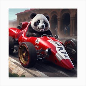 Panda Racing Car Canvas Print