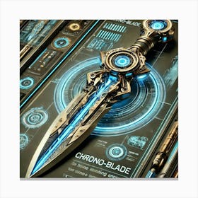 A Detailed Depiction Of Chrono Blades, Futuristic Canvas Print