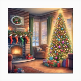 Christmas Pencil Tree Art 2 Canvas Print