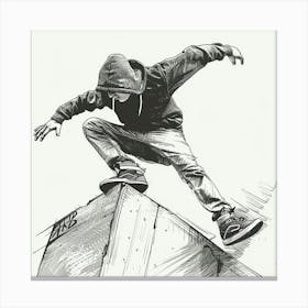 A Parkour Movement Hand Drawn Sketch 3 Canvas Print