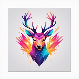 Abstract Deer Head Canvas Print