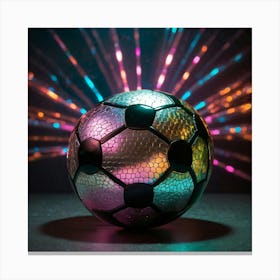 Soccer Ball With Light Rays Canvas Print