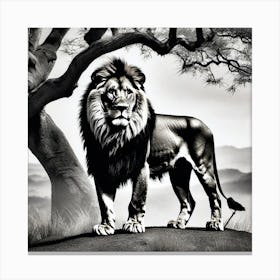 Lion In The Forest 7 Canvas Print