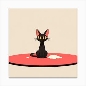 Cat on mat Canvas Print