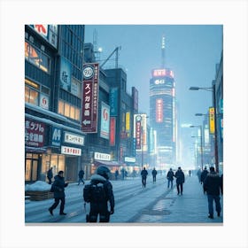 City In Winter 2 Canvas Print