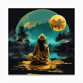 Moonlight In The Forest Canvas Print