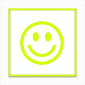 Smiley Face Lime Canvas Print
