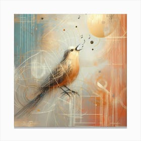 The Siniging Bird Creative Light Color Painting Canvas Print