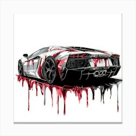 Color Drip Design A Sleek Sports Car Canvas Print