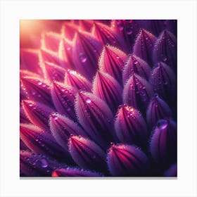 Purple Flower With Water Droplets 2 Canvas Print