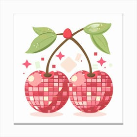 Cherries With Disco Ball Canvas Print