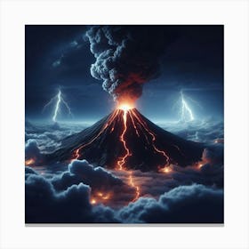 Volcano In The Clouds Canvas Print