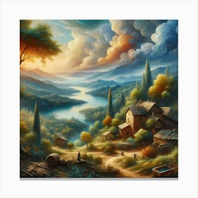 Sunset In The Countryside 1 Canvas Print