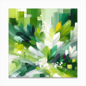 Abstract Green Leaves Canvas Print