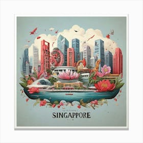 Singapore Art Print 2 Canvas Print