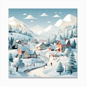 Winter Village for Christmas Canvas Print