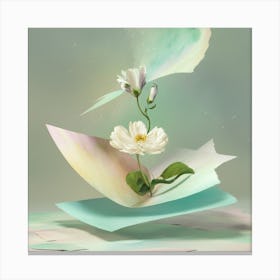 Flower On Paper Canvas Print