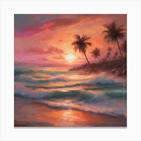 Sunset At The Beach 37 Canvas Print