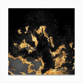 100 Nebulas in Space with Stars Abstract in Black and Gold n.054 Canvas Print
