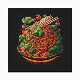 Bowl Of Noodles Canvas Print