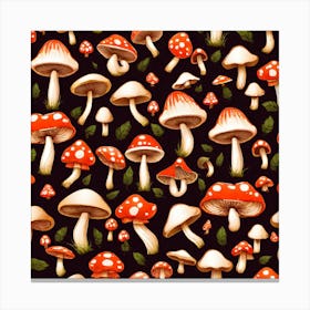Mushroom Seamless Pattern 3 Canvas Print