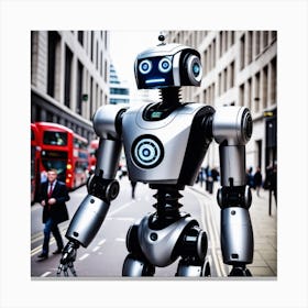 Robot On The Street 19 Canvas Print