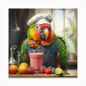 Chef Parrot 1 Canvas Print