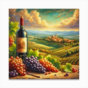 Wine And Grapes 1 Canvas Print