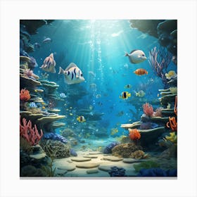 Underwater Scene Stock Videos & Royalty-Free Footage Canvas Print