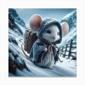 Mouse In The Snow Canvas Print