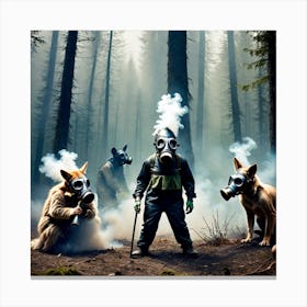 Wolves In The Woods Canvas Print