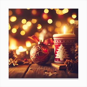 Christmas Candle Canvas Print