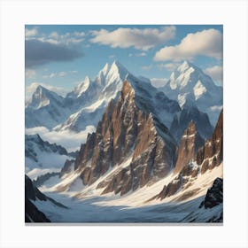 Snowy Mountains Canvas Print