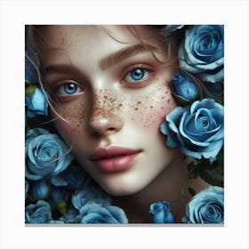 Blue Roses 5 Canvas Print