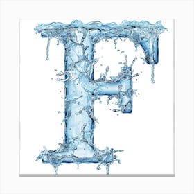 Water Letter F Canvas Print