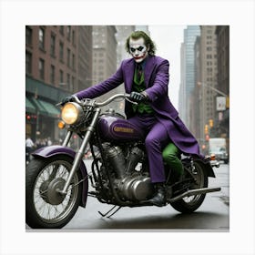 Joker On A Motorcycle 4 Canvas Print