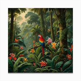 Tropical Jungle paintings art print 4 Canvas Print