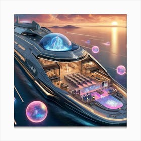 A Luxurious Futuristic Cruise Ship Called Celesti Canvas Print