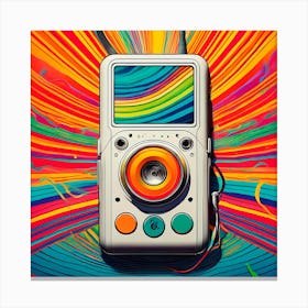 Rainbow Retro iPod Canvas Print